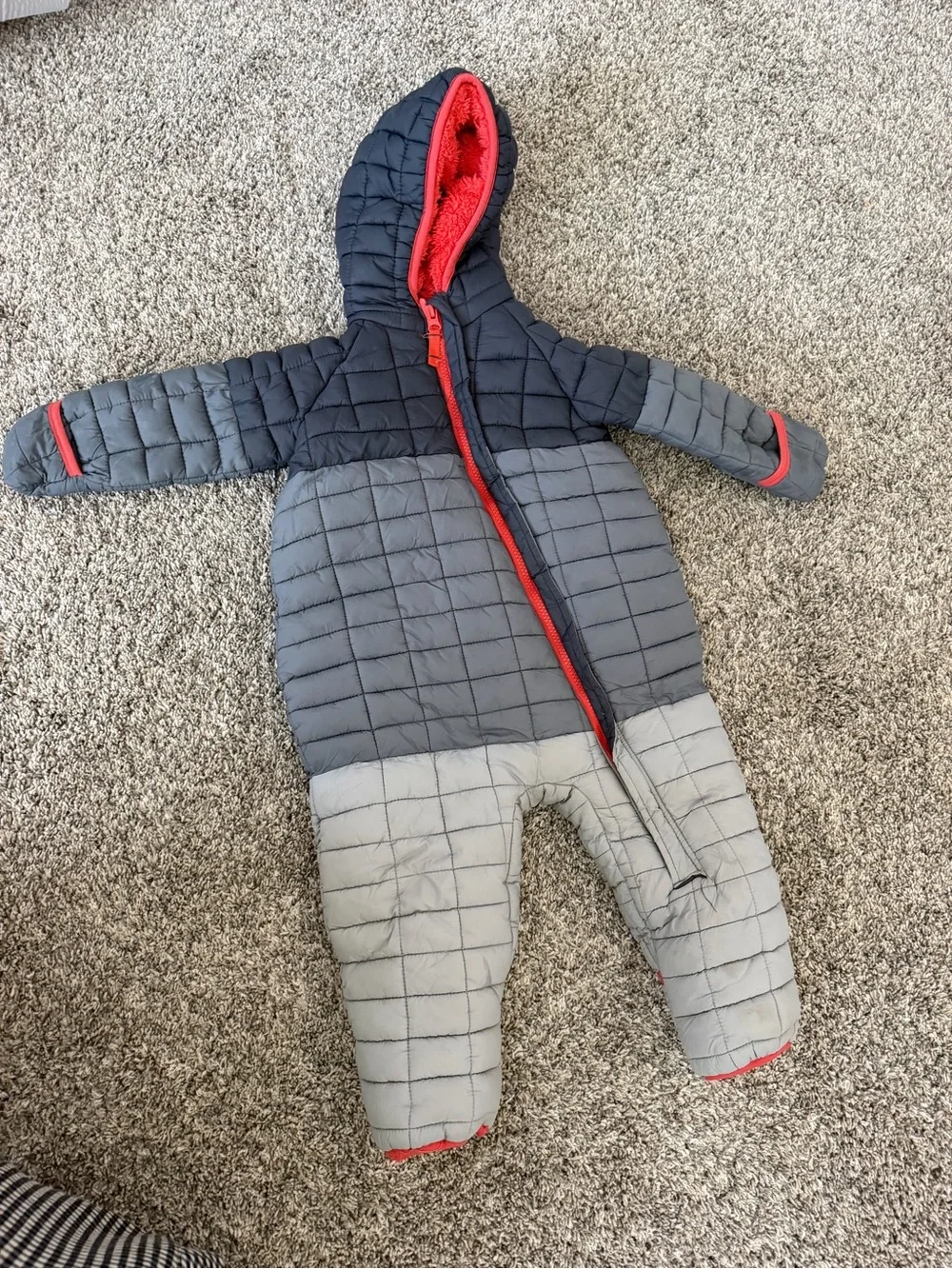 Toddler Quilted Hooded One-Piece Bunting - snowsuit